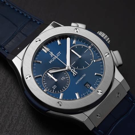 hublot bleu|Hublot blue face watch.